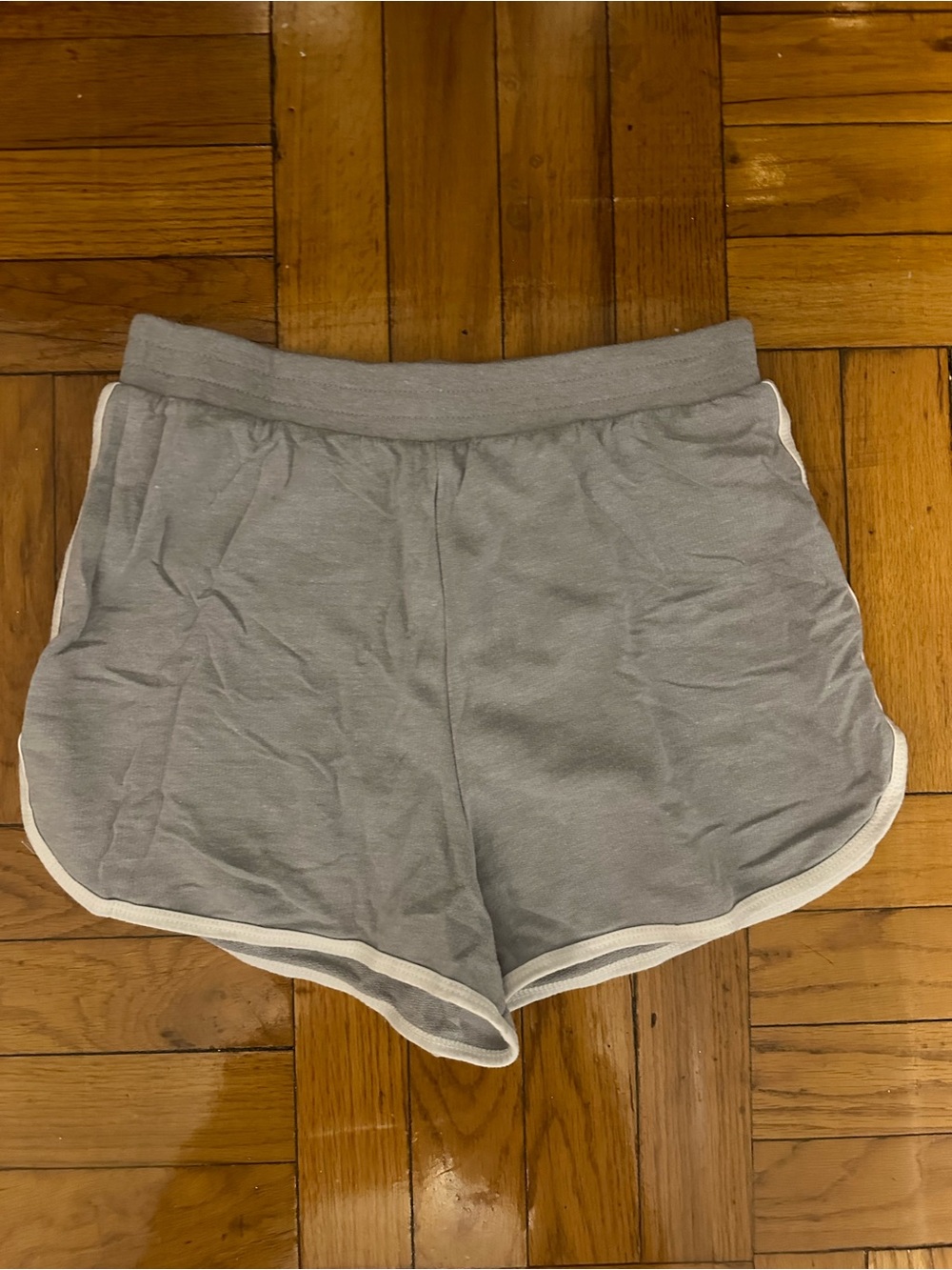 No Boundaries Grey Lounge Shorts with White Trim